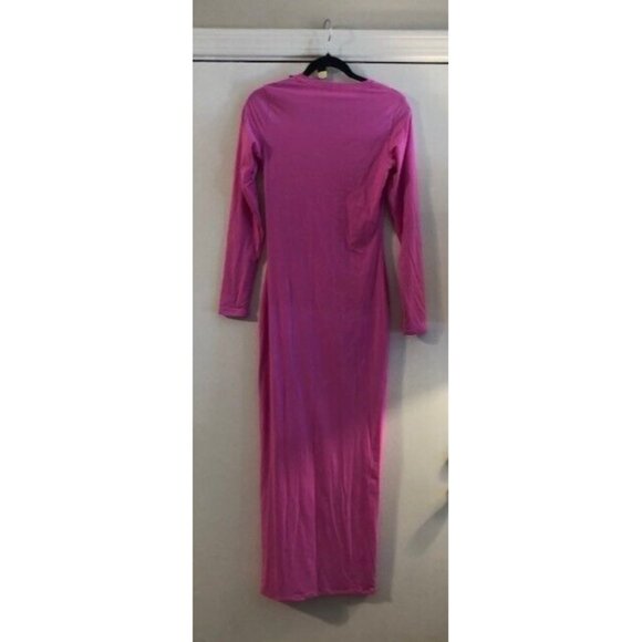 NWT SOLD OUT! SKIMS FITS EVERYBODY LONG SLEEVE MAXI DRESS NEON ORCHID SZ LARGE - Picture 6 of 7